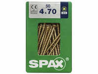 SPAX Universalschraube, PZ2, Stahl, 50 Stück, 4 x 70 mm - goldfarben