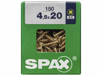 SPAX Universalschraube, PZ2, Stahl, 150 Stück, 4.5 x 20 mm - goldfarben