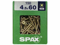 SPAX Universalschraube, PZ2, Stahl, 150 Stück, 4.5 x 60 mm - goldfarben