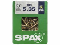 SPAX Universalschraube, PZ2, Stahl, 100 Stück, 5 x 35 mm - goldfarben