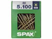 SPAX Universalschraube, PZ2, Stahl, 80 Stück, 5 x 100 mm - goldfarben
