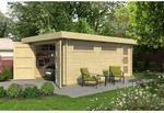 WEKA Garage, BxT: 422,7 x 600 cm, holz - braun