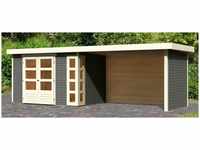 KARIBU Gartenhaus »Kerko 4«, Holz, BxHxT: 561 x 211 x 217 cm (Außenmaße) - grau