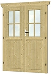 SKANHOLZ Doppelt&uuml;r f&uuml;r Gartenh&auml;user, Holz, Natur - beige