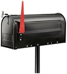 BURG W&Auml;CHTER Briefkastenpfosten &raquo;US-Mailbox 893&laquo;, Stahl, schwarz