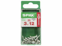 SPAX Universalschraube, PZ1, Stahl, 30 Stück, 3 x 12 mm - silberfarben