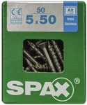 SPAX Edelstahlschraube, T-STAR plus, 50 Stk., 5 x 50 mm - silberfarben