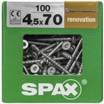 SPAX Verlegeschraube, 4,5 mm, Stahl, 100 Stk., Renovation 4,5x70 XXL -...