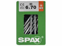 SPAX Universalschraube, 6 mm, Stahl, 30 Stk., TRX 6x70 L - silberfarben