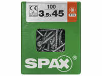 SPAX Universalschraube, 3,5 mm, Stahl, 100 Stk., TRX 3,5x45 L - silberfarben