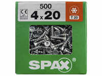 SPAX Universalschraube, T-STAR plus, T20, Stahl, 500 Stück, 4 x 20 mm - silberfarben