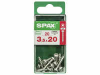 SPAX Universalschraube, PZ2, Stahl, 20 Stück, 3.5 x 20 mm - silberfarben