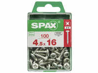 SPAX Universalschraube, PZ, Stahl, 100 Stück, 4.5 x 16 mm - silberfarben