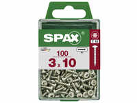 SPAX Universalschraube, PZ3, Stahl, 100 Stück, 3 x 10 mm - silberfarben