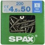 SPAX Edelstahlschraube, T-STAR plus, 200 Stk., 4,5 x 50 mm - silberfarben