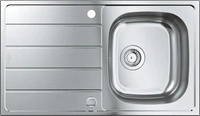 GROHE Edelstahlsp&uuml;le "K200", mit Abtropffl&auml;che, eckig, chromfarben - silberfarben