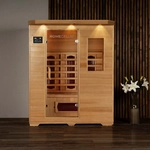 HOME DELUXE Infrarotkabine, f&uuml;r 3 Personen, Fronteinstieg, Keramikstrahler - beige