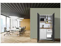 RESPEKTA Schrankküche, mit E-Geräten, Gesamtbreite: 104 cm - grau