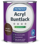 RENOVO Acryl-Buntlack, seidenmatt, nussbraun RAL 8011, 0,75l