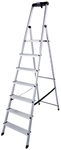 KRAUSE Stufen-Stehleiter &raquo;MONTO Safety&laquo;, 7 Sprossen, Aluminium - silberfarben