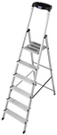 KRAUSE Stufen-Stehleiter &raquo;MONTO Safety&laquo;, 6 Sprossen, Aluminium - silberfarben