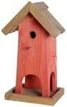 DOBAR Nistkasten &raquo;Red House&laquo;, f&uuml;r Wildv&ouml;gel, Kiefernholz, braun/rot