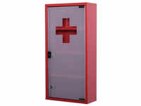HOMCOM Medizinschrank, BxHxT: 30 x 60 x 12 cm, rot, abschließbar