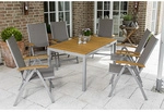 MERXX Gartenm&ouml;belset &raquo;Naxos&laquo;, 6 Sitzpl&auml;tze, Aluminium - grau