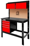 HOLZMANN-MASCHINEN Werkbank &raquo;WT39&laquo;, mit Lochwand und Stauf&auml;cher, schwarz/rot