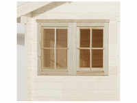 WEKA Doppelfenster für Gartenhäuser, Holz/Glas - beige