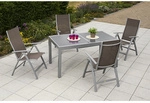 MERXX Gartenm&ouml;belset &raquo;Carrara&laquo;, 4 Sitzpl&auml;tze, Aluminium/Textil -...