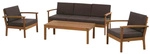 GARDAMO Loungeset, 5 Sitzpl&auml;tze, Eukalyptusholz, inkl. Auflagen - braun