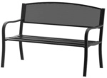 Outsunny Gartenbank, Metall, 2-Sitzer, BxHxT: 127 x 87 x 60 cm - schwarz