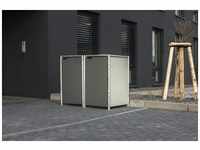 Hide Mülltonnenbox, aus Aluminium-Verbundplatte, 139x115x81cm (BxHxT), 240 Liter -