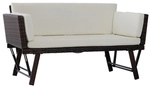 Outsunny Gartensofa, Naturmaterial, 2-Sitzer, BxHxT: 129 x 67 x 63 cm - braun