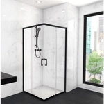 Marwell Glasdusche, BxHxT: 90 x 200 x 90 cm - schwarz