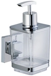 WENKO Seifenspender &raquo;Quadro&laquo;, Edelstahl/Kunststoff, silberfarben/transparent