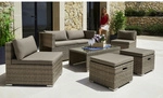 MERXX Gartenm&ouml;belset, 6 Sitzpl&auml;tze, Kunststoff/Stahl - braun