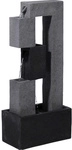 DOBAR Gartenbrunnen, mit 4 Becken, BxHxL: 21,5 x 90,5 x 40,5 cm, Polyresin - grau