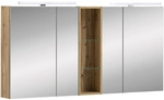 SCHILDMEYER Spiegelschrank &raquo;Duo&laquo;, BxHxT: 141,6 x 71 x 16 cm, 4-t&uuml;rig, eiche -