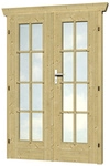 SKANHOLZ Doppelt&uuml;r f&uuml;r Gartenh&auml;user, Holz, Natur - beige
