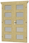 SKANHOLZ Doppelt&uuml;r f&uuml;r Gartenh&auml;user, Holz, Natur - beige