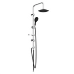 SCH&Uuml;TTE &Uuml;berkopfbrause-Set, &Oslash; Kopfbrause 19 cm, chromfarben/schwarz, eckig -
