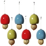 DOBAR Futterspender, f&uuml;r Wildv&ouml;gel, keramik/Edelstahl, rot/gr&uuml;n/blau - bunt
