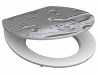 SCHÜTTE WC-Sitz »Grey Steel«, MDF, oval, mit Softclose-Funktion - grau