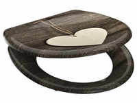 SCHÜTTE WC-Sitz »Wood Heart«, Duroplast, oval, mit Softclose-Funktion - braun