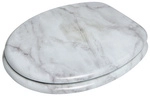 Sanilo WC-Sitz, BxL: 37,7 x 47 cm, Marmor - weiss