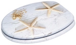 Sanilo WC-Sitz, Breite: 37,7 cm, Holz, Seesterne - grau