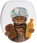 Sanilo WC-Sitz, BxL: 37,7 x 47 cm, Shower Cat - braun