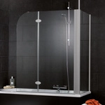 SCHULTE Badewannenfaltwand &raquo;Komfort&laquo;, B x H: 116 x 140 cm - silberfarben